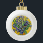 Irises by Van Gogh Ceramic Ball Christmas Ornament<br><div class="desc">Irises in vase against yellow background,  one of Vincent van Gogh's most famous floral still life paintings.</div>