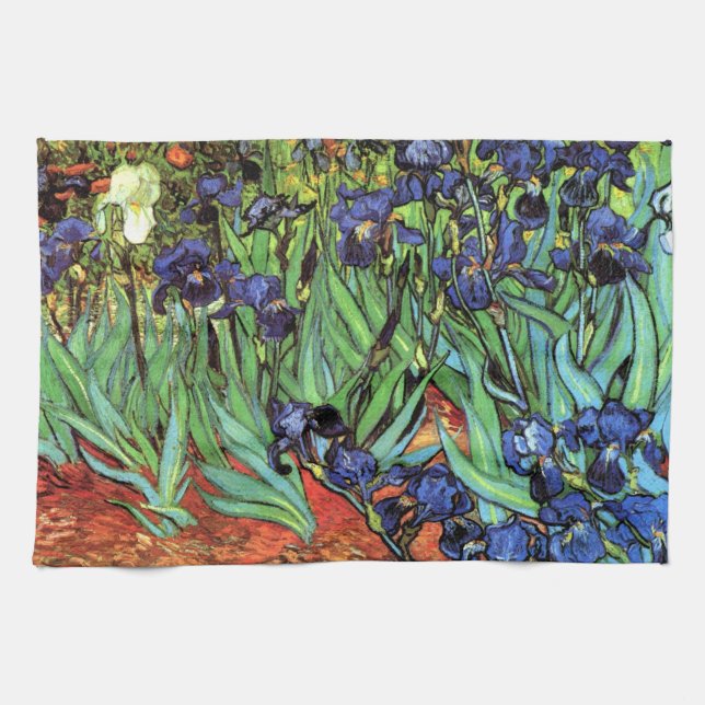 Irises by Van Gogh Fine Art Kitchen Towel (Horizontal)