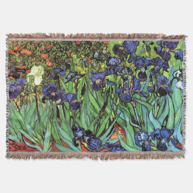 Irises by Van Gogh Fine Art Throw Blanket (Front)