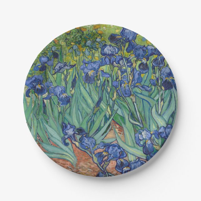 Irises by Van Gogh Paper Plate (Front)