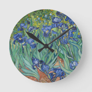 Irises by Van Gogh Round Clock