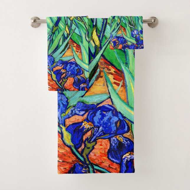 Irises by Vincent Van Gogh Bath Towel Set (Insitu)
