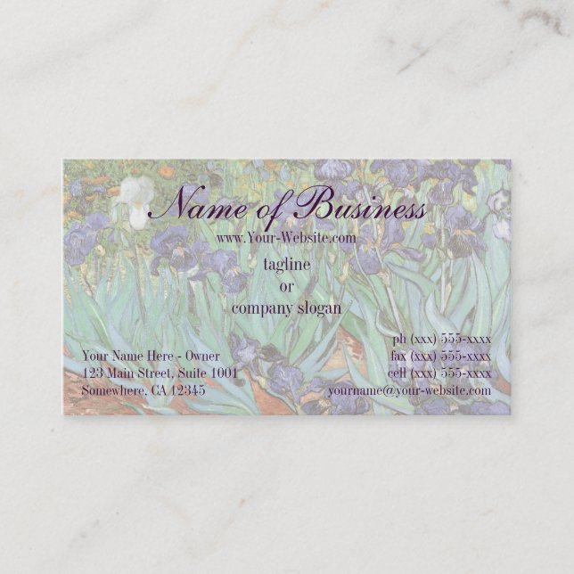 Irises by Vincent van Gogh Business Card (Front)