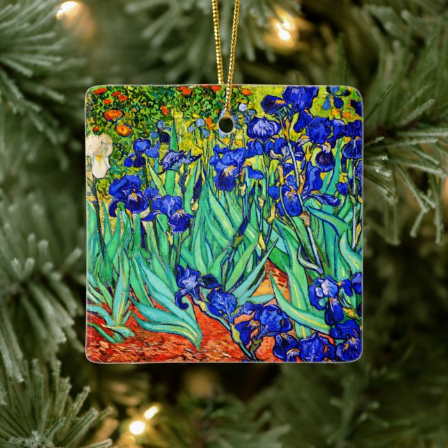 Irises by Vincent Van Gogh Ceramic Ornament (Tree)