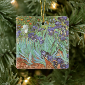 Irises by Vincent van Gogh Ceramic Tree Decoration