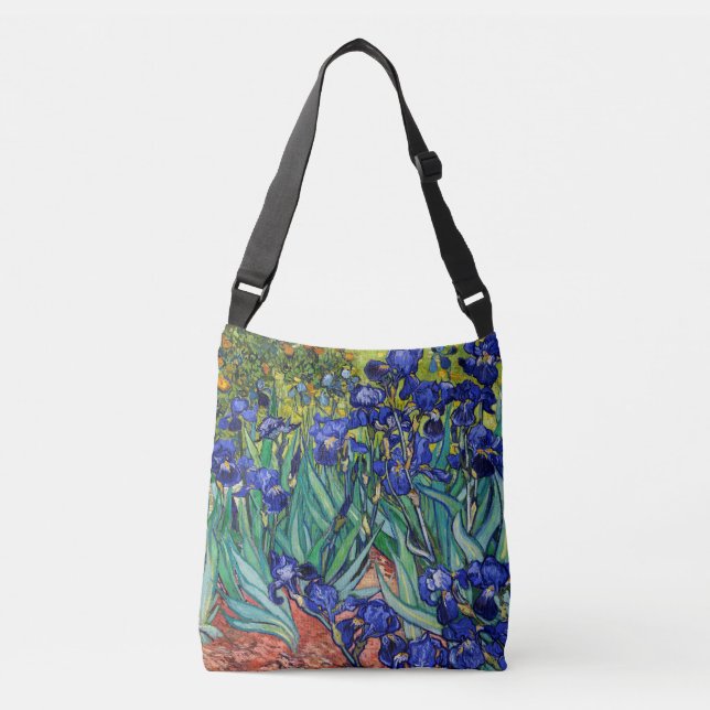 Irises by Vincent van Gogh Crossbody Bag (Front)