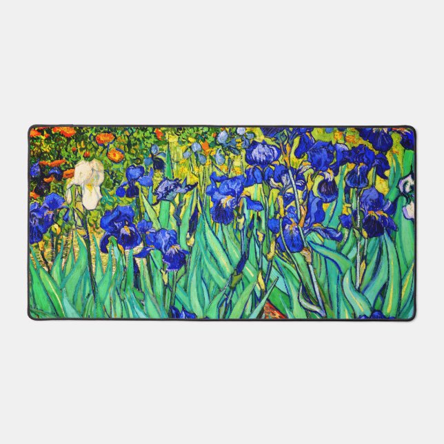 Irises by Vincent Van Gogh Desk Mat (Front)