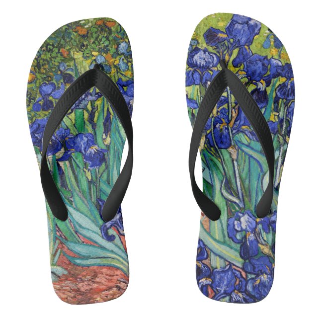 Irises by Vincent van Gogh Flip Flops (Footbed)