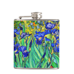 Irises by Vincent Van Gogh Hip Flask