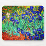 Irises by Vincent Van Gogh Mouse Mat<br><div class="desc">Vincent Van Gogh Irises . Painted in 1889 it is one of the painting he created in Saint Paul-de-Mausole asylum in Saint-Rémy-de-Provence in France. It is an oil painting. This fine art landscape oil painting depicts a field of iris flower plants. Vincent Van Gogh was a famous artist. He was...</div>