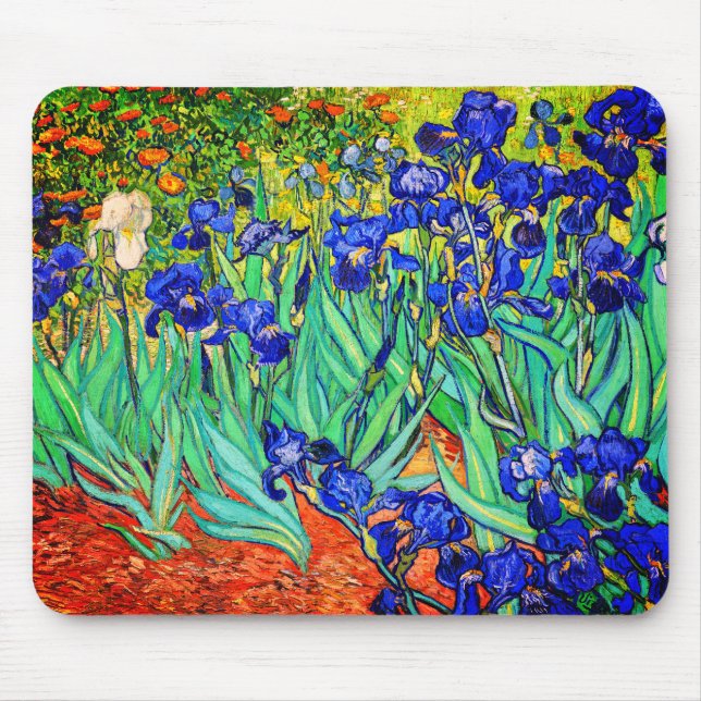 Irises by Vincent Van Gogh Mouse Mat (Front)