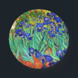 Irises by Vincent Van Gogh Paper Plate<br><div class="desc">Vincent Van Gogh Irises . Painted in 1889 it is one of the painting he created in Saint Paul-de-Mausole asylum in Saint-Rémy-de-Provence in France. It is an oil painting. This fine art landscape oil painting depicts a field of iris flower plants. Vincent Van Gogh was a famous artist. He was...</div>