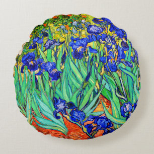 Irises by Vincent Van Gogh Round Cushion