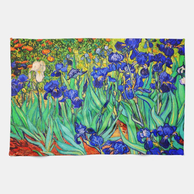 Irises by Vincent Van Gogh Tea Towel (Horizontal)