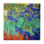 Irises by Vincent Van Gogh Tile<br><div class="desc">Vincent Van Gogh Irises . Painted in 1889 it is one of the painting he created in Saint Paul-de-Mausole asylum in Saint-Rémy-de-Provence in France. It is an oil painting. This fine art landscape oil painting depicts a field of iris flower plants. Vincent Van Gogh was a famous artist. He was...</div>