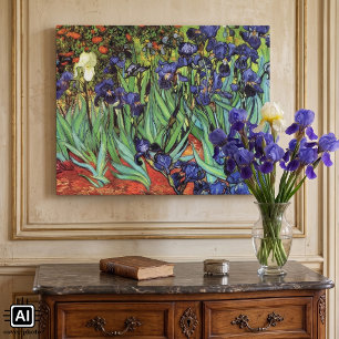 Irises by Vincent van Gogh, Vintage Garden Art Canvas Print