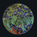 Irises by Vincent van Gogh, Vintage Garden Art Dartboard<br><div class="desc">Irises (1889) by Vincent van Gogh is a vintage fine art post impressionism landscape floral painting featuring a garden with purple bearded irises growing by orange poppies. A single white iris flower is blooming at the edge. About the artist: Vincent Willem van Gogh (1853 -1890) was one of the most...</div>
