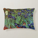 Irises by Vincent van Gogh, Vintage Garden Art Decorative Cushion<br><div class="desc">Irises (1889) by Vincent van Gogh is a vintage fine art post impressionism landscape floral painting featuring a garden with purple bearded irises growing by orange poppies. A single white iris flower is blooming at the edge. About the artist: Vincent Willem van Gogh (1853 -1890) was one of the most...</div>