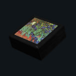 Irises by Vincent van Gogh, Vintage Garden Art Gift Box<br><div class="desc">Irises (1889) by Vincent van Gogh is a vintage fine art post impressionism landscape floral painting featuring a garden with purple bearded irises growing by orange poppies. A single white iris flower is blooming at the edge. About the artist: Vincent Willem van Gogh (1853 -1890) was one of the most...</div>
