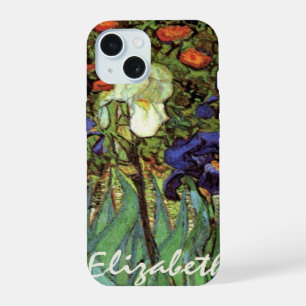 Irises by Vincent van Gogh, Vintage Garden Art iPhone 15 Case