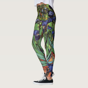 Irises by Vincent van Gogh, Vintage Garden Art Leggings