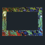 Irises by Vincent van Gogh, Vintage Garden Art Magnetic Frame<br><div class="desc">Irises (1889) by Vincent van Gogh is a vintage fine art post impressionism landscape floral painting featuring a garden with purple bearded irises growing by orange poppies. A single white iris flower is blooming at the edge. About the artist: Vincent Willem van Gogh (1853 -1890) was one of the most...</div>