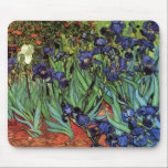 Irises by Vincent van Gogh, Vintage Garden Art Mouse Mat<br><div class="desc">Irises (1889) by Vincent van Gogh is a vintage fine art post impressionism landscape floral painting featuring a garden with purple bearded irises growing by orange poppies. A single white iris flower is blooming at the edge. About the artist: Vincent Willem van Gogh (1853 -1890) was one of the most...</div>