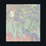 Irises by Vincent van Gogh, Vintage Garden Art Notepad<br><div class="desc">Irises (1889) by Vincent van Gogh is a vintage fine art post impressionism landscape floral painting featuring a garden with purple bearded irises growing by orange poppies. A single white iris flower is blooming at the edge. About the artist: Vincent Willem van Gogh (1853 -1890) was one of the most...</div>