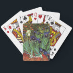 Irises by Vincent van Gogh, Vintage Garden Art Playing Cards<br><div class="desc">Irises (1889) by Vincent van Gogh is a vintage fine art post impressionism landscape floral painting featuring a garden with purple bearded irises growing by orange poppies. A single white iris flower is blooming at the edge. About the artist: Vincent Willem van Gogh (1853 -1890) was one of the most...</div>