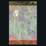 Irises by Vincent van Gogh, Vintage Garden Art Stationery<br><div class="desc">Irises (1889) by Vincent van Gogh is a vintage fine art post impressionism landscape floral painting featuring a garden with purple bearded irises growing by orange poppies. A single white iris flower is blooming at the edge. About the artist: Vincent Willem van Gogh (1853 -1890) was one of the most...</div>