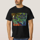 Irises by Vincent van Gogh, Vintage Garden Art T-Shirt<br><div class="desc">Irises (1889) by Vincent van Gogh is a vintage fine art post impressionism landscape floral painting featuring a garden with purple bearded irises growing by orange poppies. A single white iris flower is blooming at the edge. About the artist: Vincent Willem van Gogh (1853 -1890) was one of the most...</div>