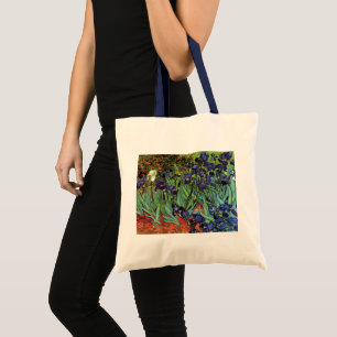 Irises by Vincent van Gogh, Vintage Garden Art Tote Bag
