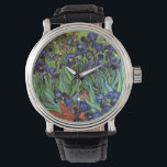 Irises by Vincent van Gogh, Vintage Garden Art Watch<br><div class="desc">Irises (1889) by Vincent van Gogh is a vintage fine art post impressionism landscape floral painting featuring a garden with purple bearded irises growing by orange poppies. A single white iris flower is blooming at the edge. About the artist: Vincent Willem van Gogh (1853 -1890) was one of the most...</div>