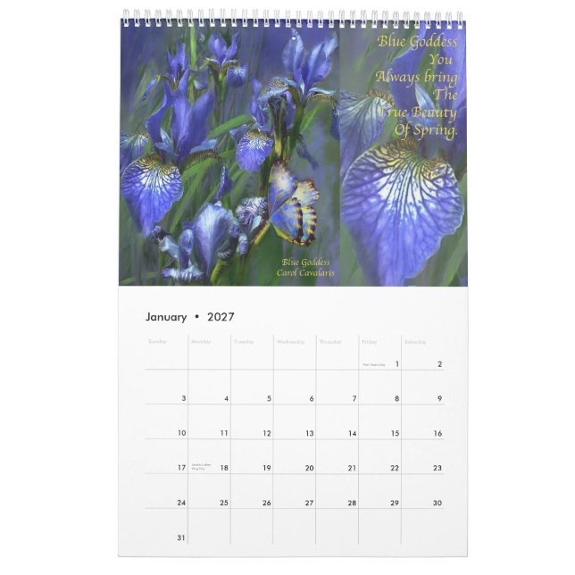 Irises - Collection 2 Calendar for 2010 (Jan 2027)