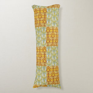 Irises Dragonflies Butterflies Art Nouveau Body Cushion