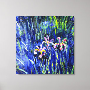 Irises, famous floral painting by Claude Monet, Canvas Print