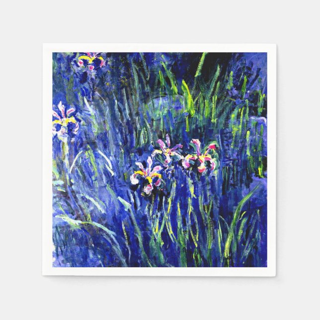 Irises, famous floral painting by Claude Monet Napkin (Front)
