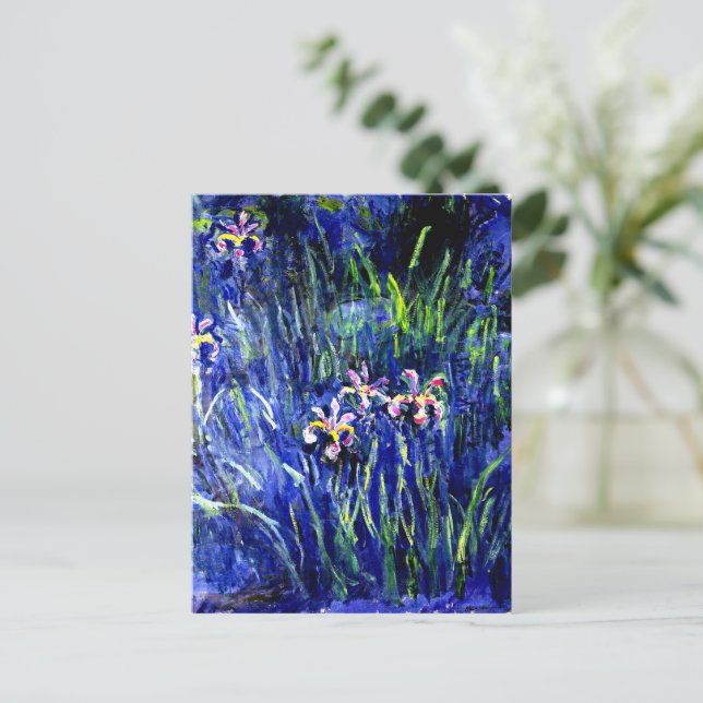 Irises, famous painting by Monet, Postcard (Standing Front)