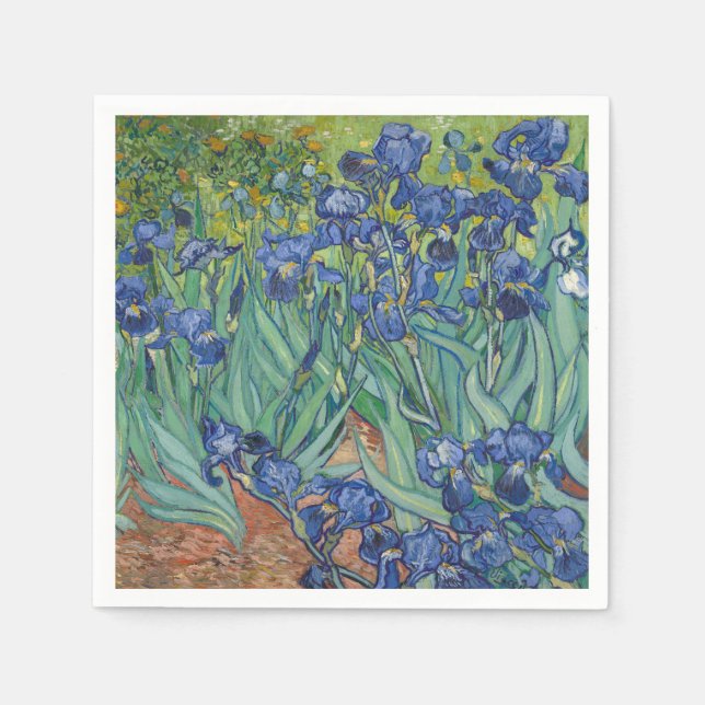 Irises, Floral Oil Painting, Vincent Van Gogh Napkin (Front)