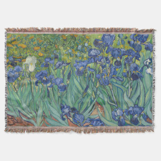 Irises, Floral Oil Painting, Vincent Van Gogh Throw Blanket