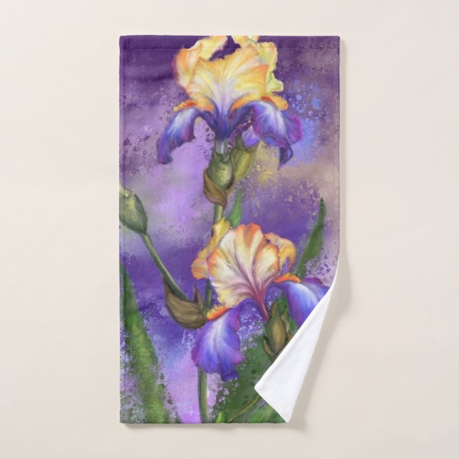 Irises Flowers Bath Towels (Hand Towel)