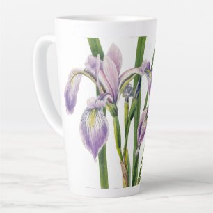 IRISES FLOWERS ILLUSTRATION LATTE MUG