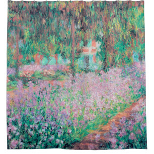 Irises in Monet's Garden Shower Curtain