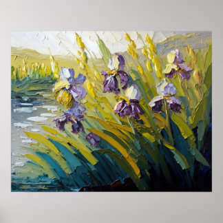 Irises in The Dawn Fine Art Poster
