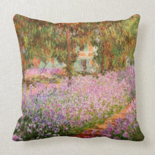 Irises in the Garden by Monet Cushion