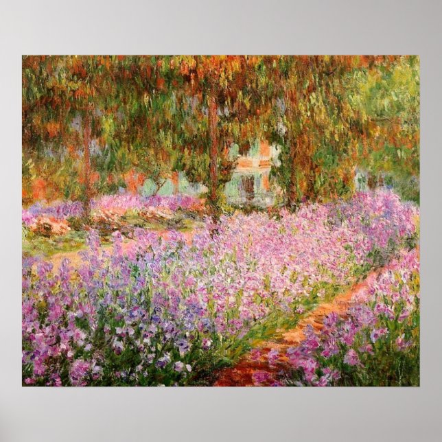 Irises in the Garden by Monet Poster (Front)
