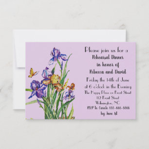 Irises in the Garden Rehearsal Dinner Invite