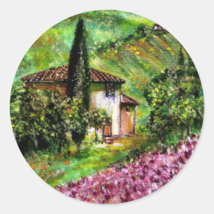 IRISES  IN TUSCANY CLASSIC ROUND STICKER