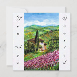 IRISES IN TUSCANY,Green Purple Flower Field Invitation