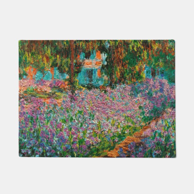 Irises Monet Garden Giverny flowers Doormat (Front)